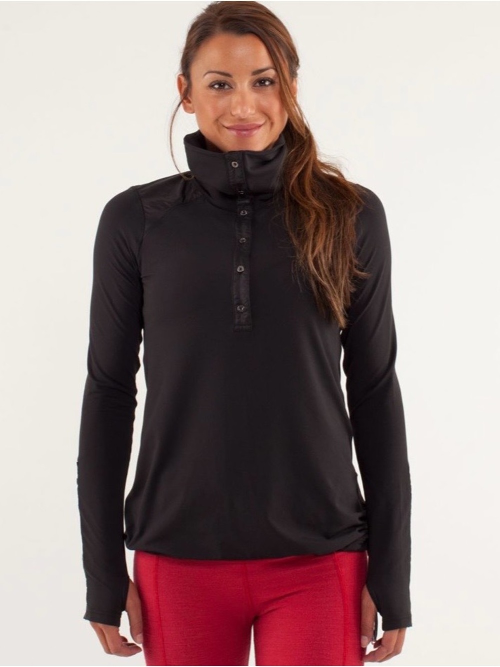 Lululemon Pedal Power Long Sleeve Snap Pullover Cycling Top Lightweight
